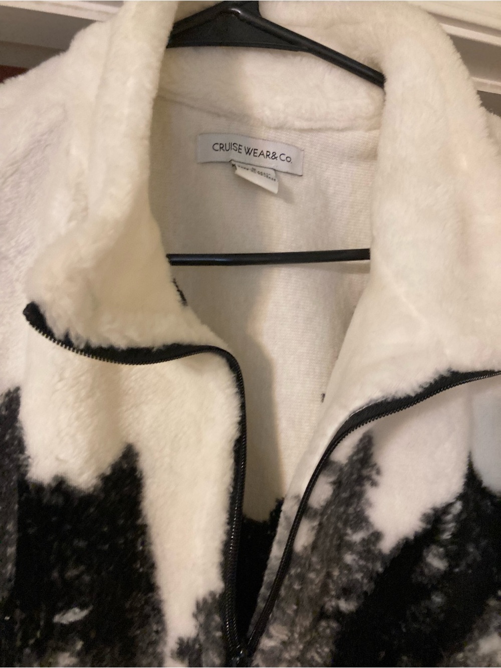 Plush Black and White Teddy Jacket